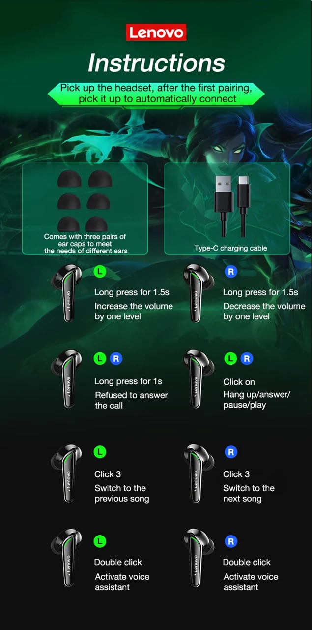 Dëgjuese Lenovo Live Pods XT92, të zeza