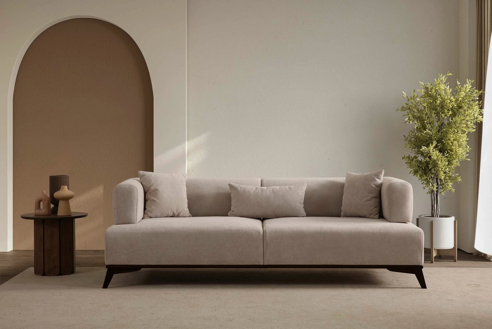Divan treshe Hera, krem e zi, Atelier del Sofa