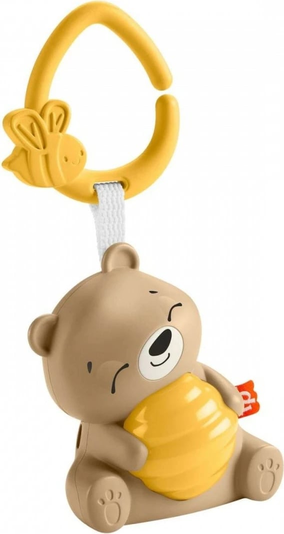 Lodër qetësuese Fisher Price Teddy Bear Soother HRB18, me muzikë dhe dritë, Kafe/Verdhë