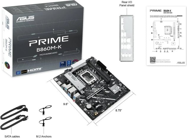Pllakë amë Asus PRIME B860M-K, LGA1851, DDR5, micro ATX