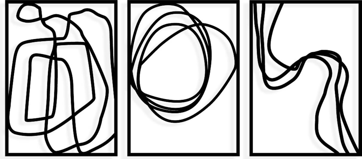 Aksesor dekorativ metalik për mur, Wallity Achermus, ngjyrë e zezë, 120x54cm