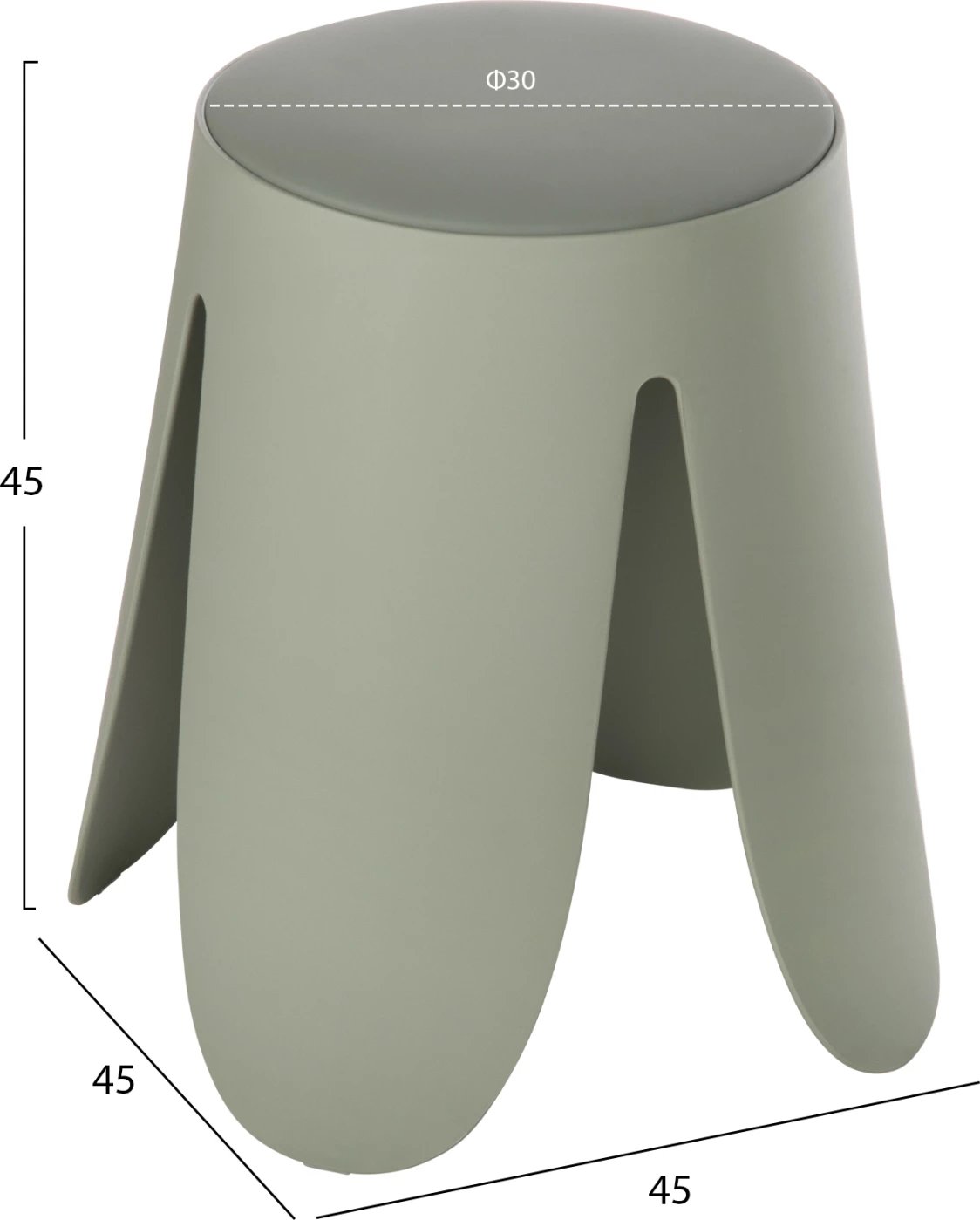 Karrige DENTY FH9619.07 polipropileni & ulëse PU ngjyrë fistik Φ30x45Hcm