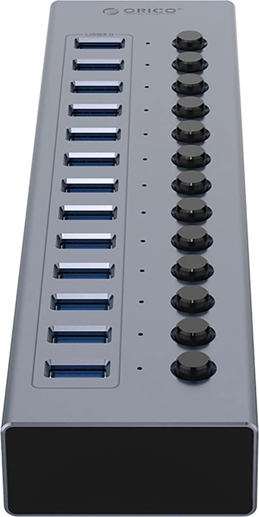 Kasë Orico BT2U3-13AB, 13x USB-A 3.0 me çelësa, Gri