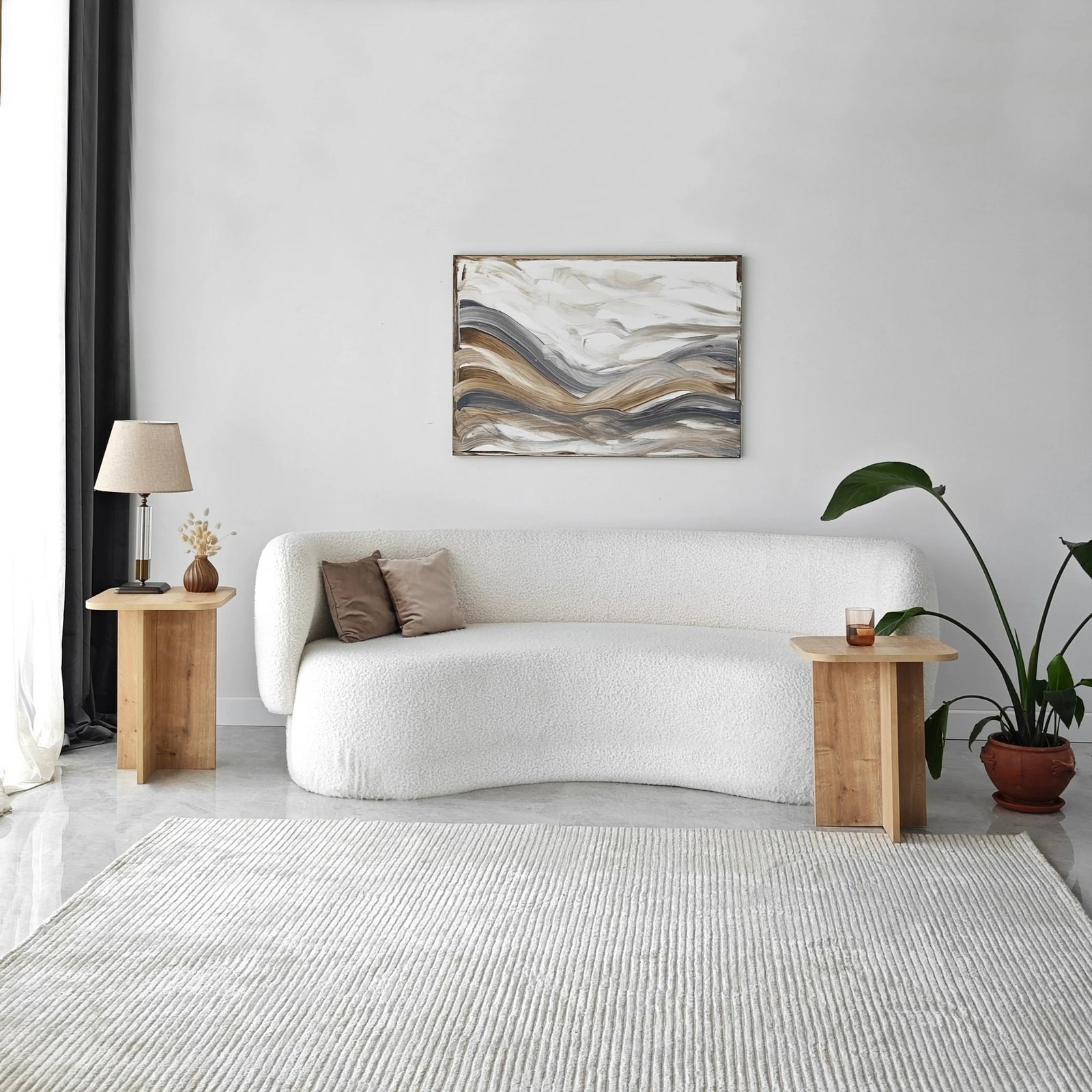 Set tavolinash anësore Hanah Home, Blues Set, ngjyrë lis, dy copë