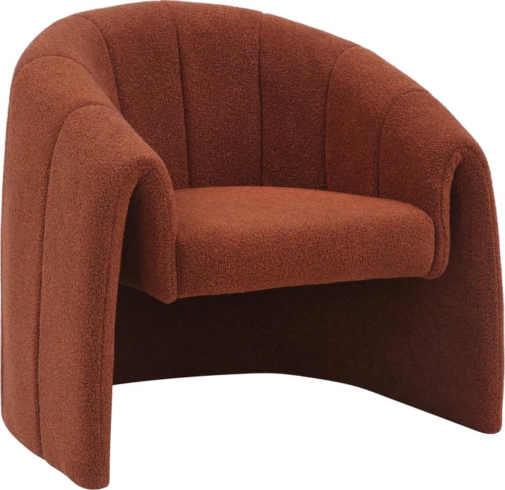 Fotel Fassy, material boucle, ngjyrë pllakë, 80x66x80cm