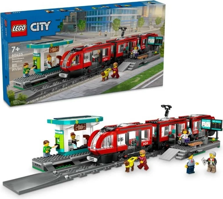 Set lodrash LEGO City Urban Tram me stacion, 60423, 811 pjesë