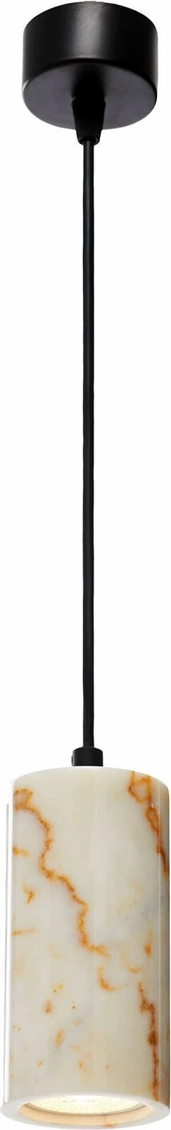 Llambë tavani Opviq, Papy - Perme, ngjyrë bezhë, trup metalik, kapak oniks mermeri, lartësi e rregullueshme