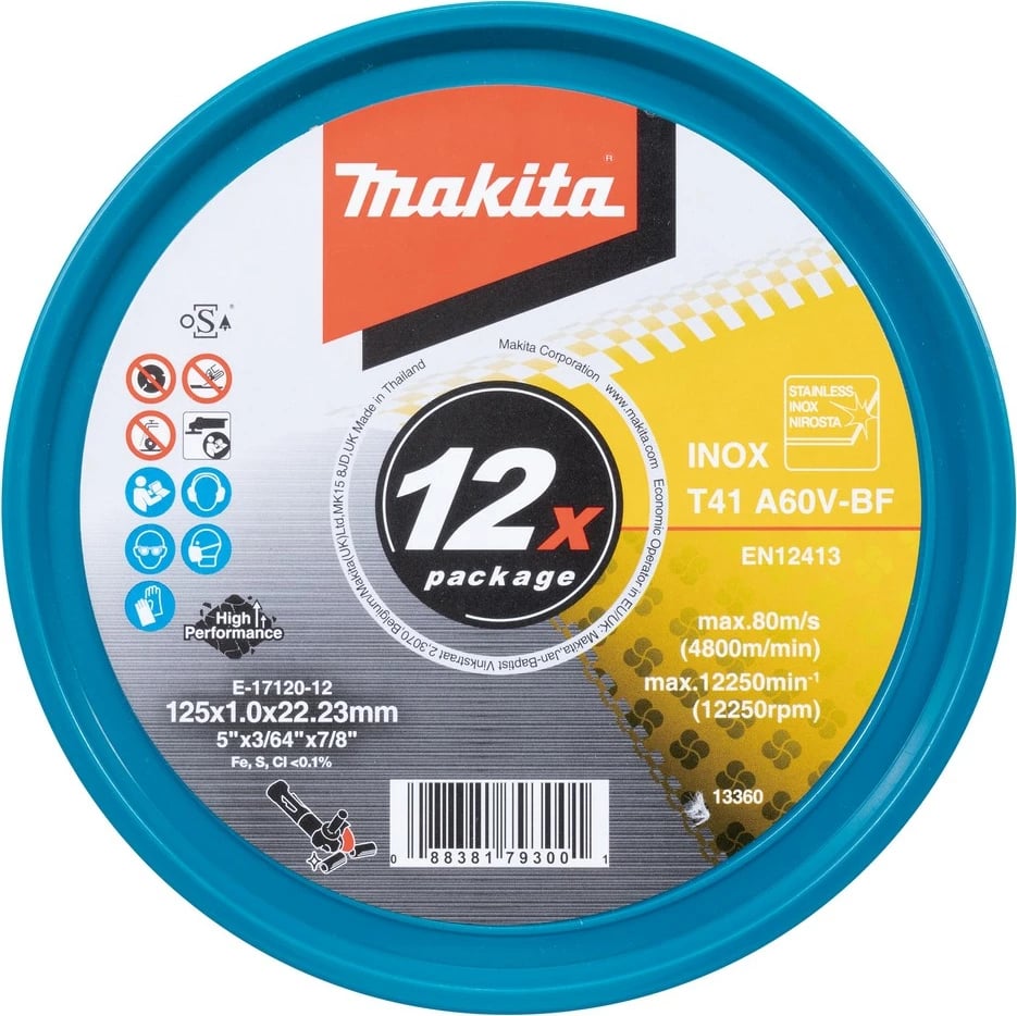 Disk prerës Makita INOX 125x1.0mm, 12 copë