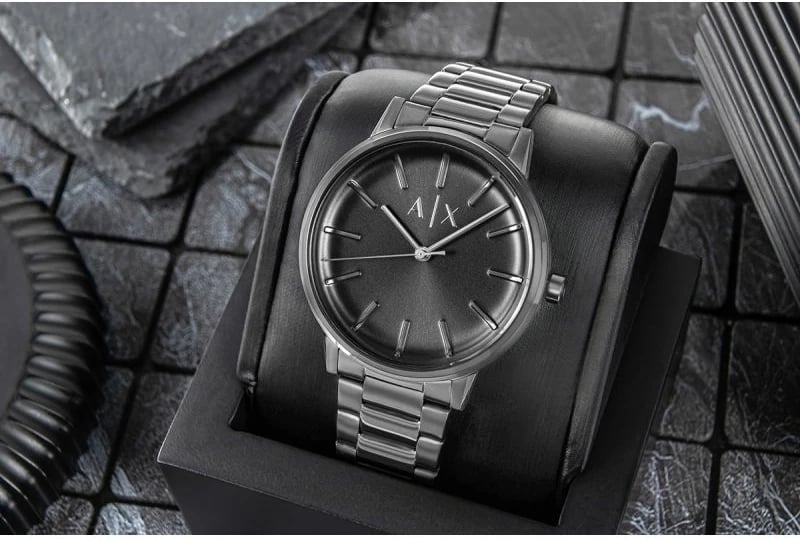 Orë dore për meshkuj Armani Exchange, titanium