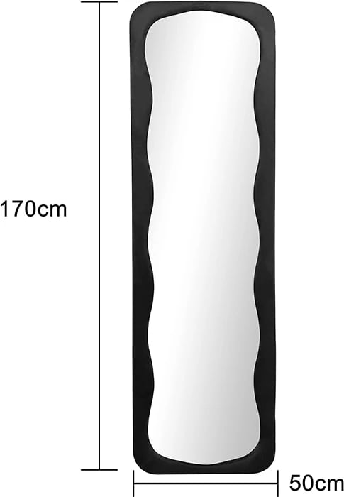 Pasqyrë Lezour, kornizë kadife e zezë, 50x5x170cm