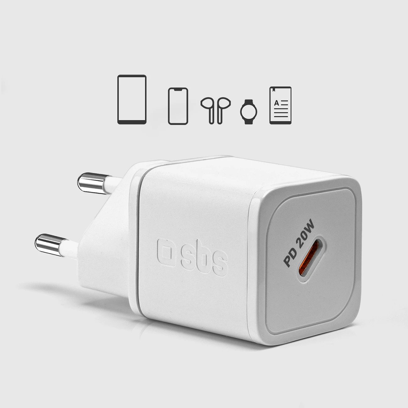 Karikues muri SBS TETRGAN1C20W, 20W, GaN, USB-C, i bardhë