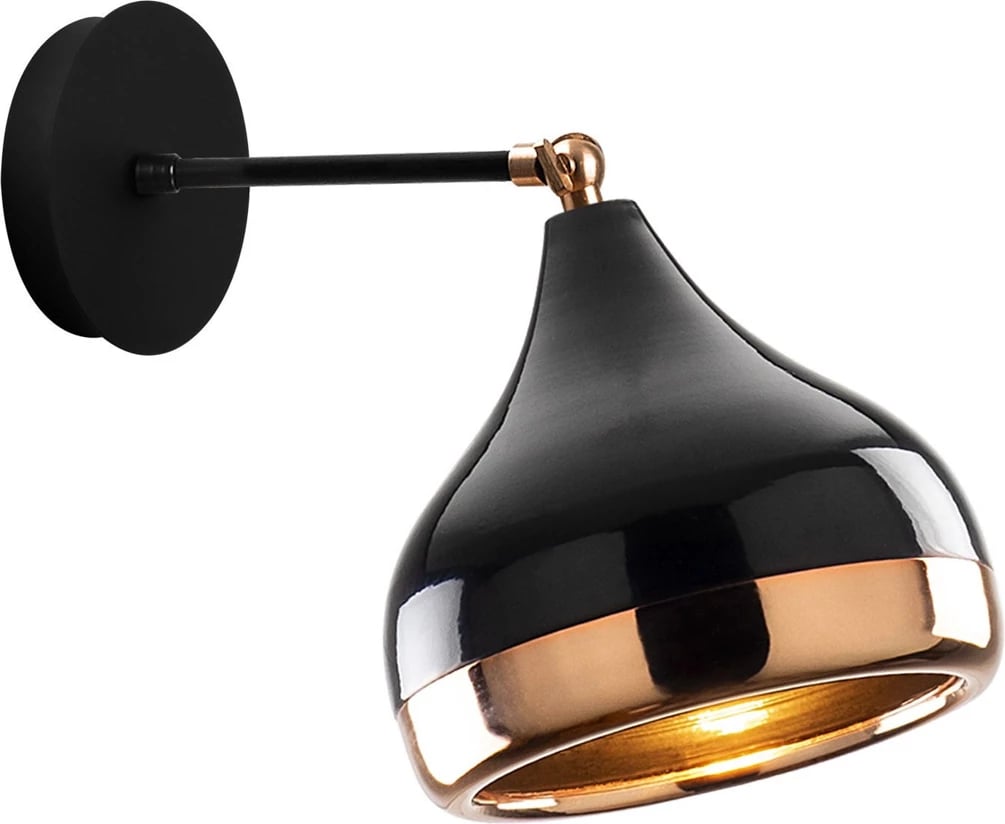 Llambë muri Opviq, Yıldo - 6901, e zezë dhe bakri, 17x28cm Llambë muri Opviq, Yıldo - 6901, e zezë dhe bakri, 17x28cm