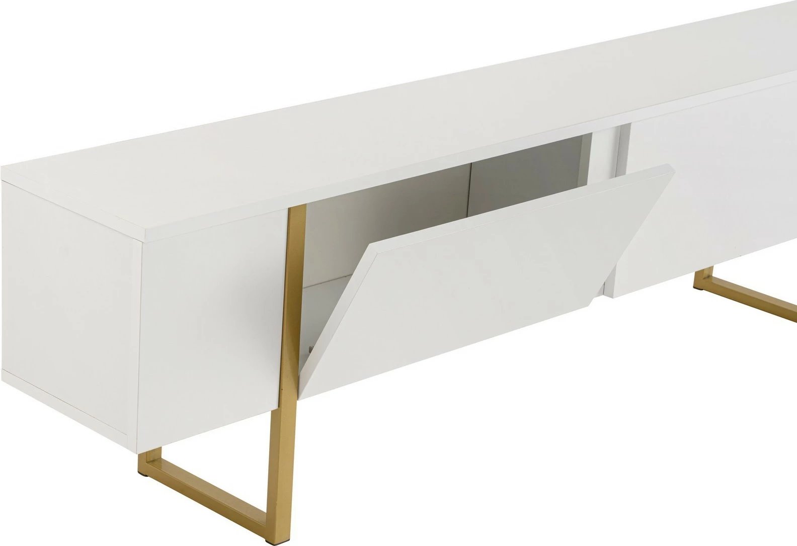 Komodë TV Nordure, Serenity, e bardhë dhe ari