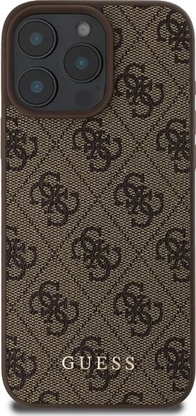 Mbështjellës Guess 4G Classic për iPhone 16 Pro Max, Kafe