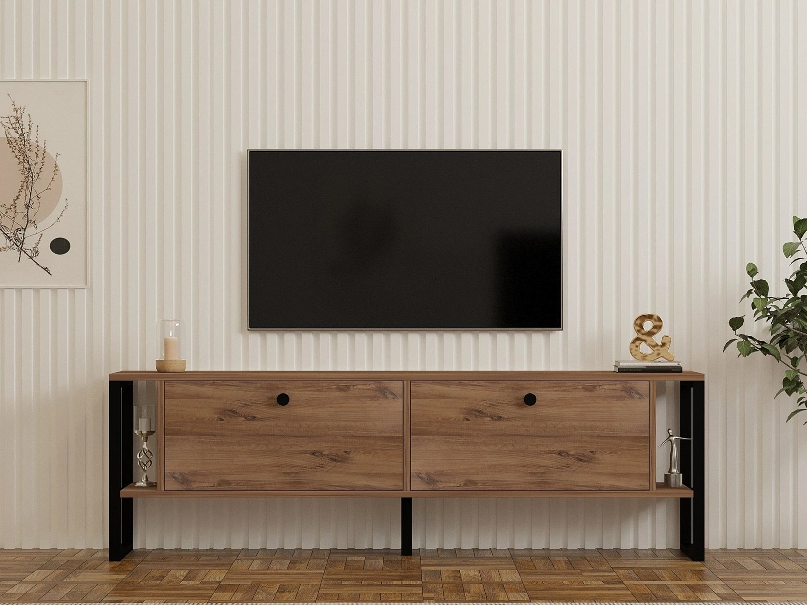 Komodë për TV Skye Decor, ngjyrë ahu Atlantik