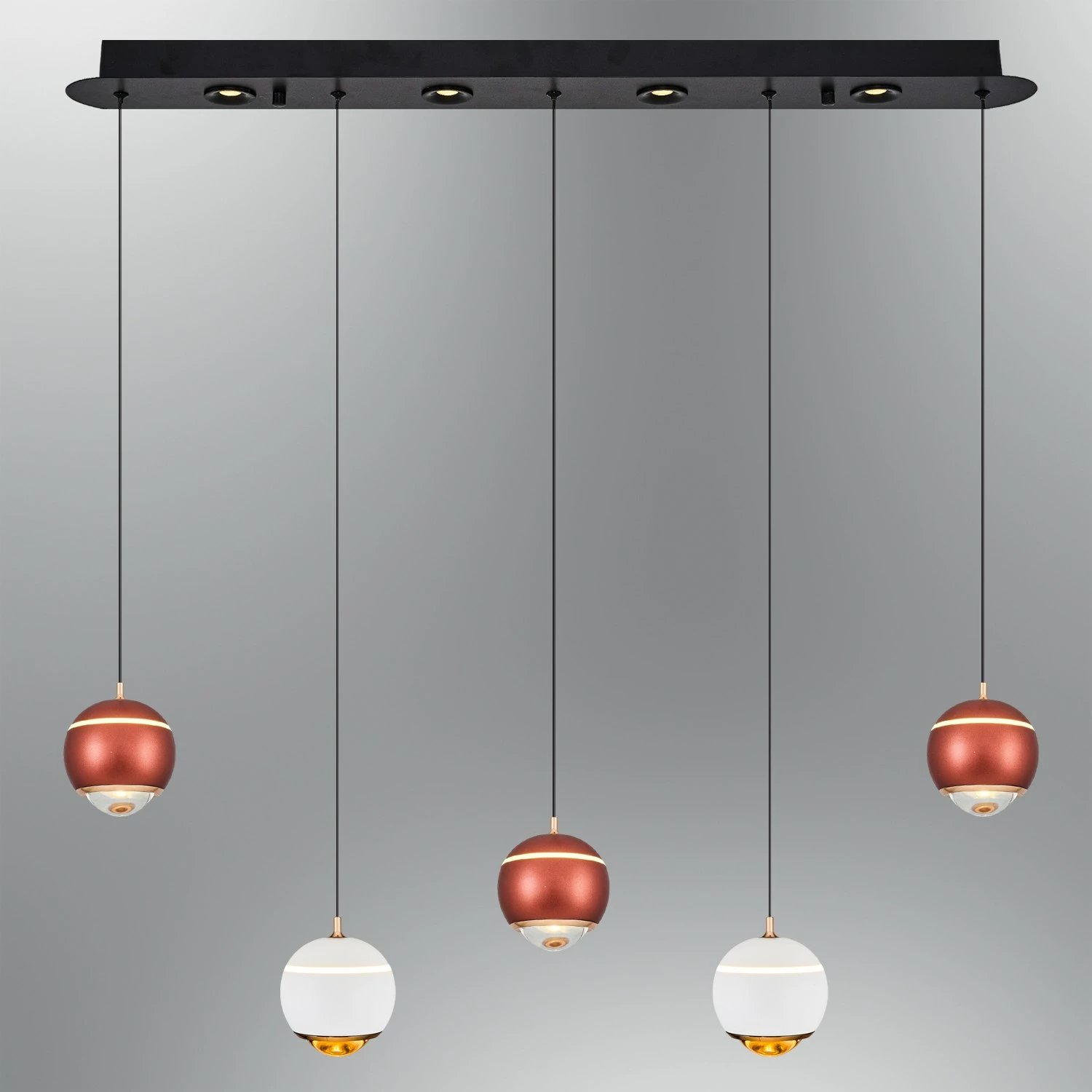 Llambadar Opviq, 2806-5AS-0104, trup metalik, kapak qelqi opal, kafe dhe bardhë