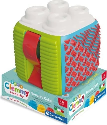 Lodër shqisore Clementoni Clemmy Sensory Block, 4 blloqe të buta, plastikë, shumëngjyrëshe