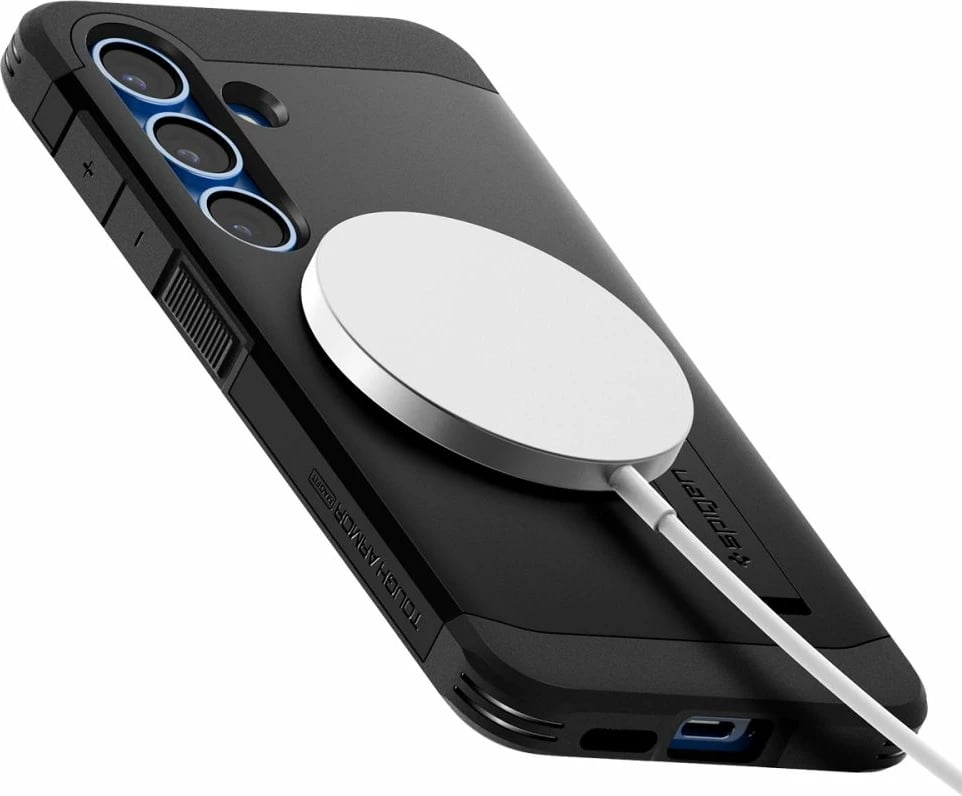 Mbështjellës Spigen Tough Armor MagSafe për Samsung Galaxy S25, zi