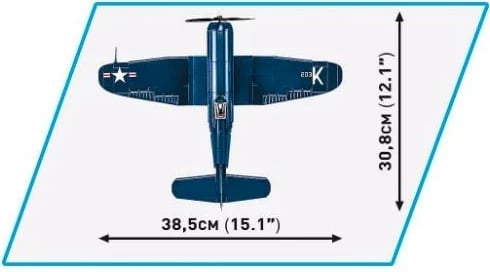 Set blloqe Cobi F4U-4 Corsair, 520 pjesë, Historical Collection, Blu