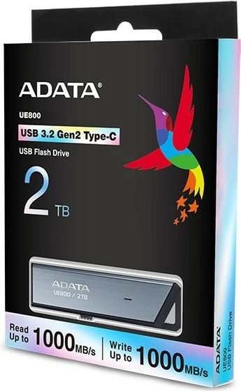 USB stick ADATA UE800 2TB, USB-C 3.2, alumini i brushuar
