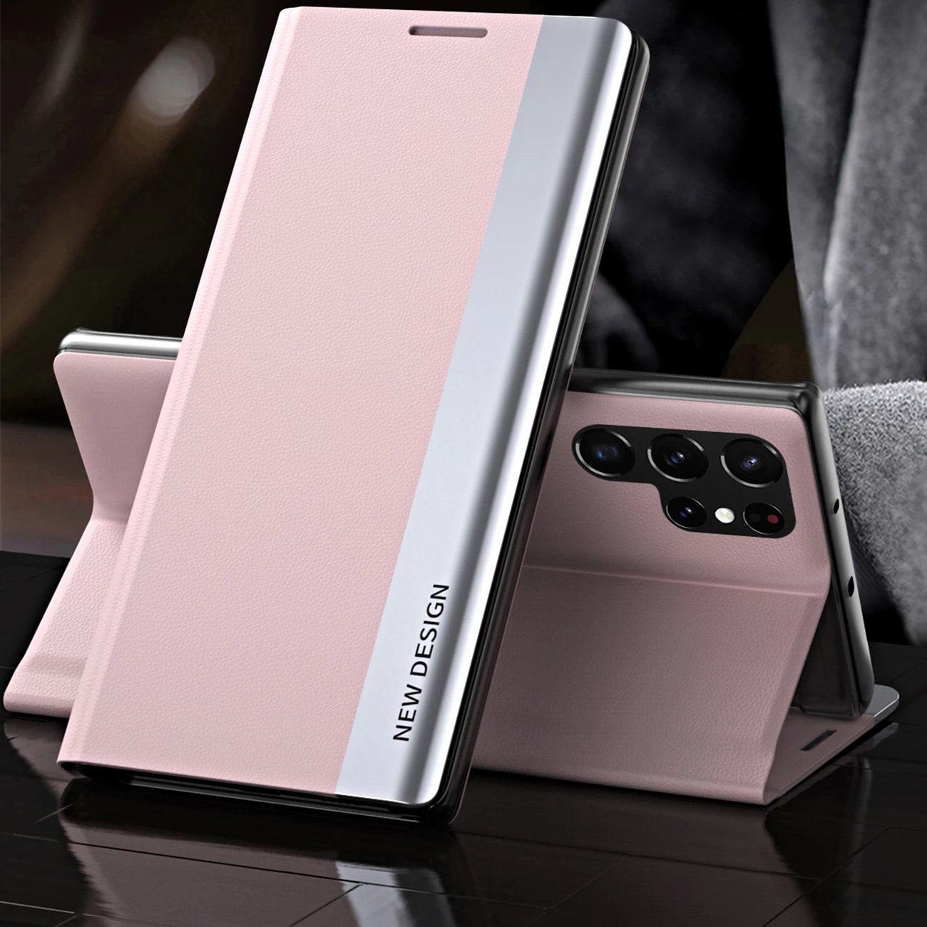 Mbështjellës Hurtel Sleep Case Pro për Samsung Galaxy S25 Ultra, Flip, Rozë