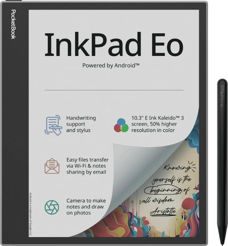 Tablet PocketBook InkPad Eo 64GB, 4GB RAM, E Ink Kaleido, Mist Grey
