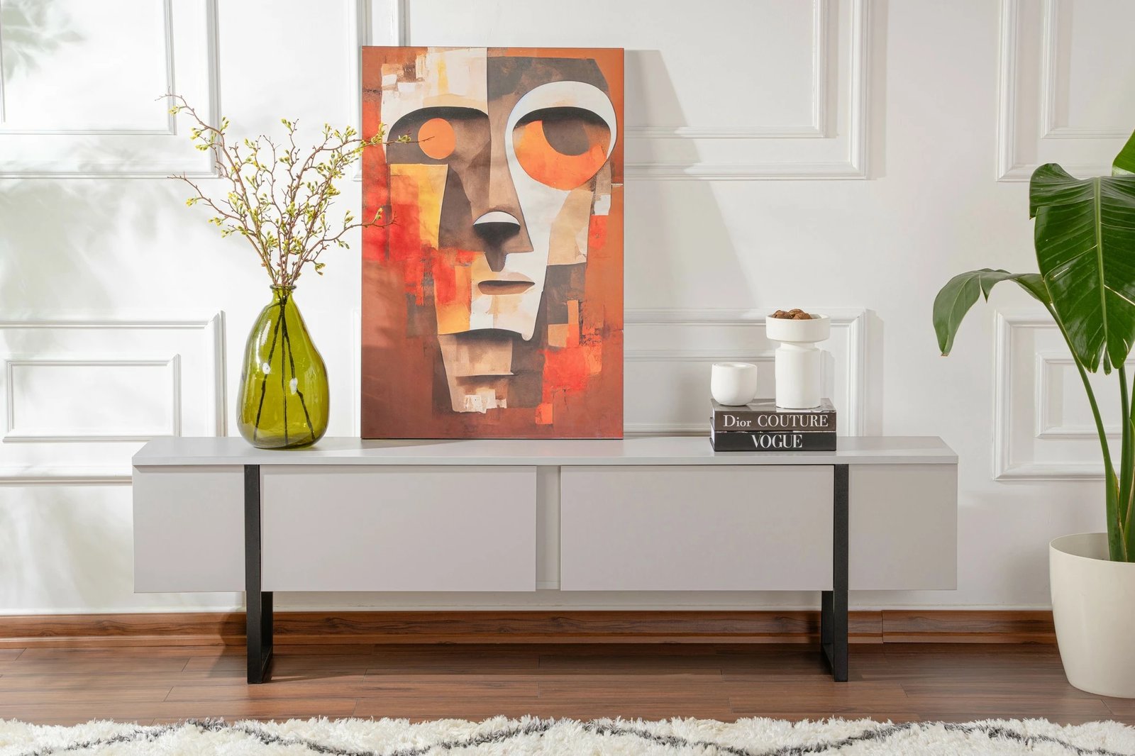 Komodë TV Nordure, Serenity, gri, e zezë