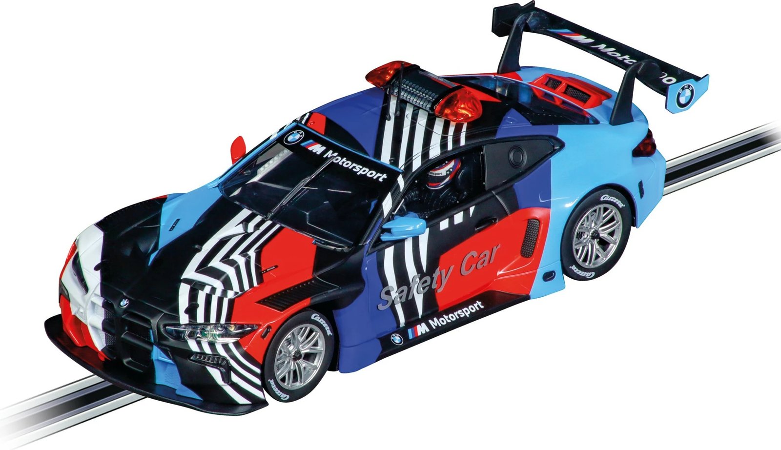 Makina drift Carrera BMW M4 GT3 "Safety Car", 1:24, ngjyrë zezë, blu, e kuqe