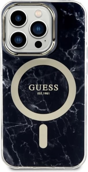 Mbështjellës Guess Marble MagSafe për iPhone 14 Pro Max 6.7", i zi Mbështjellës Guess Marble MagSafe për iPhone 14 Pro Max 6.7", i zi
