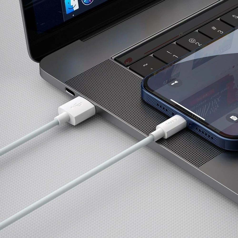 Kabllo USB-Lightning Baseus TZCALZJ-02, 1.5m, Set 2 copë, Bardhë