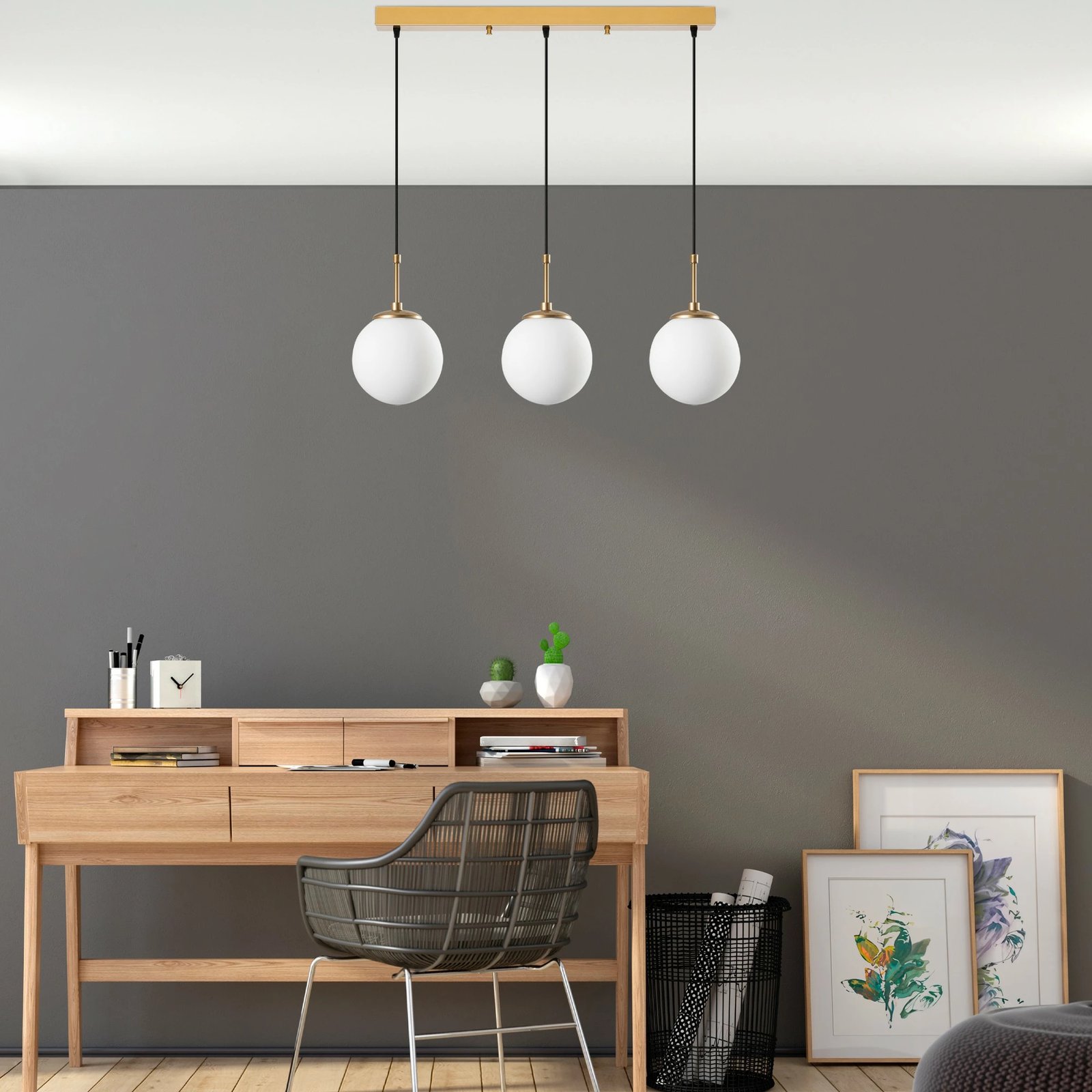 Llambë tavani Opviq Orbital, ngjyrë ari, 87x20x120cm