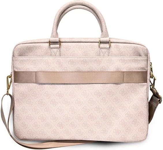 Çantë laptopi Guess 4G Big Logo, deri 16 inç, Rozë