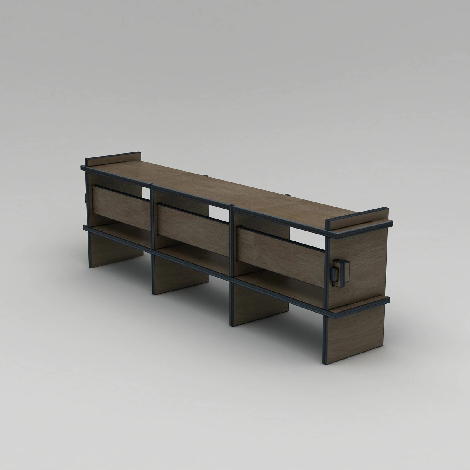 Komodë TV Skye Decor, ngjyrë arre, 220x70x38cm