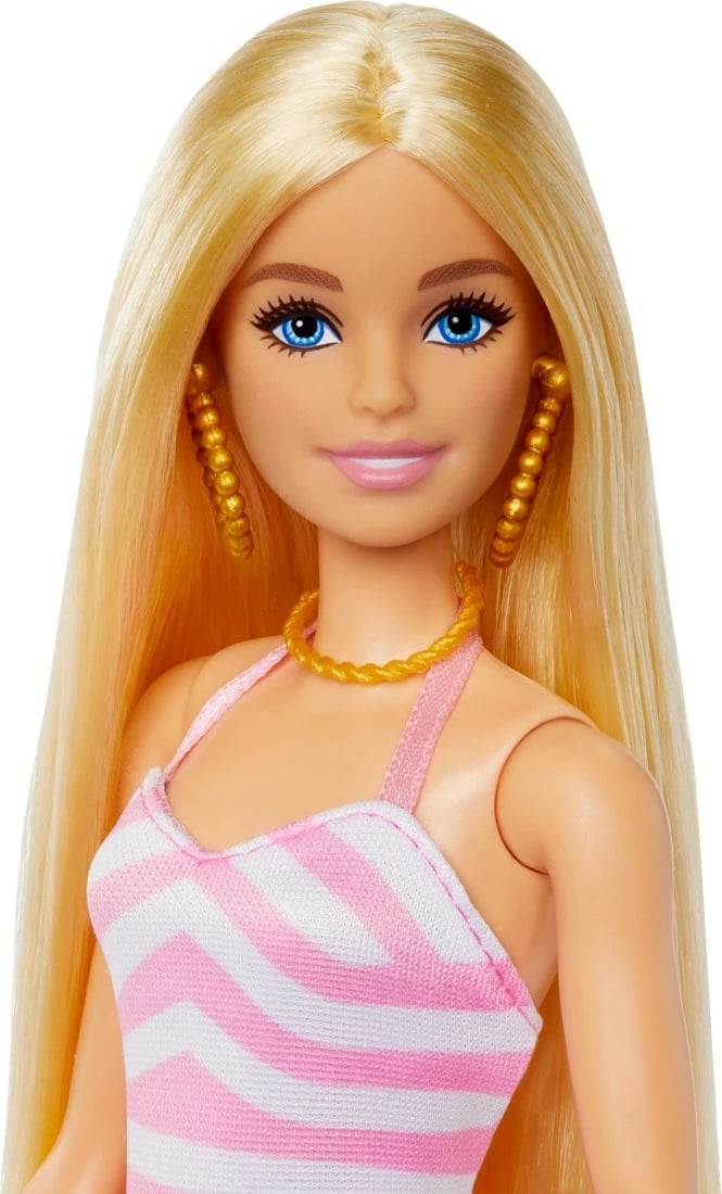 Kukull Barbie Mattel HPL73 me aksesorë plazhi, rozë