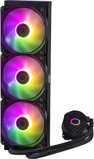 Ftohës CPU me lëng, Cooler Master MasterLiquid 360L Core ARGB MLW-D36M-A18PZ-R1, 360mm 3x120mm, 27 dB, 800 rpm, e zezë