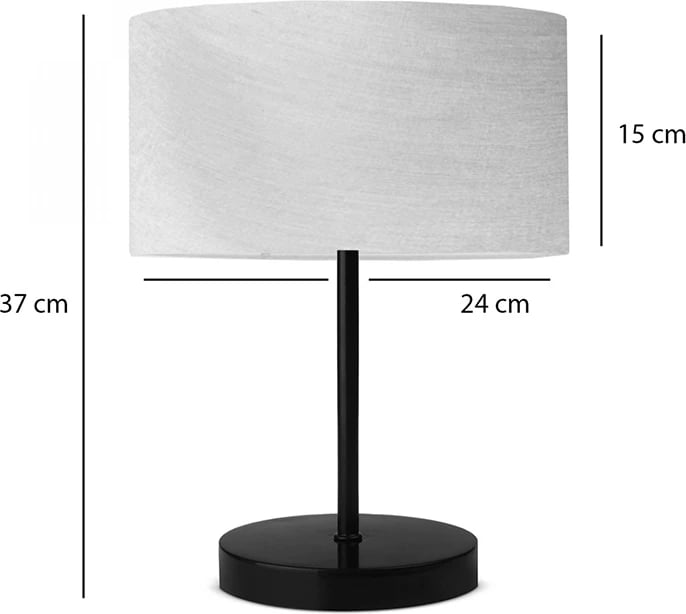 Llambë tavoline Roojee E27, hije bezhë e zezë, D24x37cm