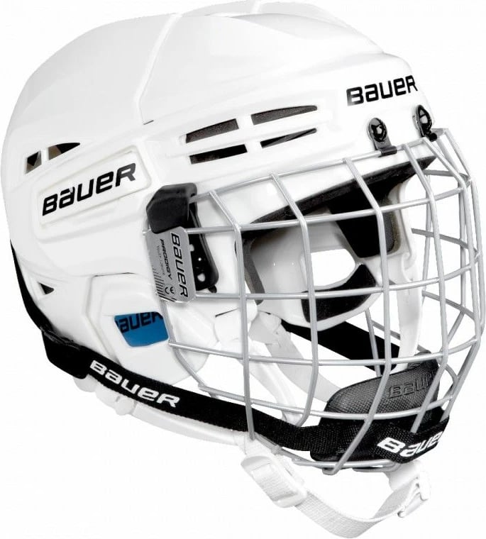 Helmetë hokeji për djem Bauer, e bardhë
