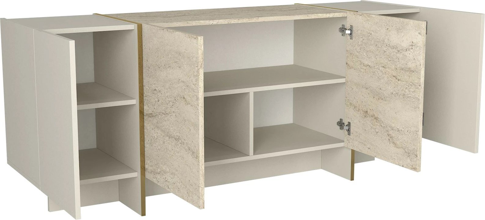 Konsol Skye Decor, ngjyrë travertin dhe sandstone, 180x75.5x46.6cm