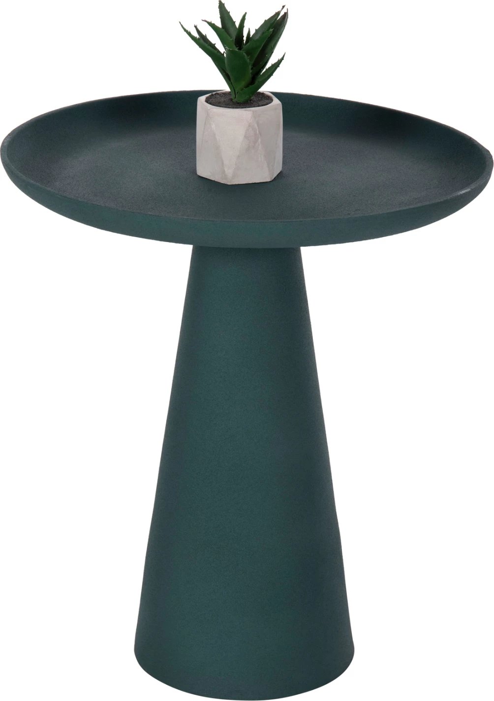 Tavolinë anësore DELCON FH4246.03 metalike, ngjyrë e gjelbër, Φ45x51.5H cm