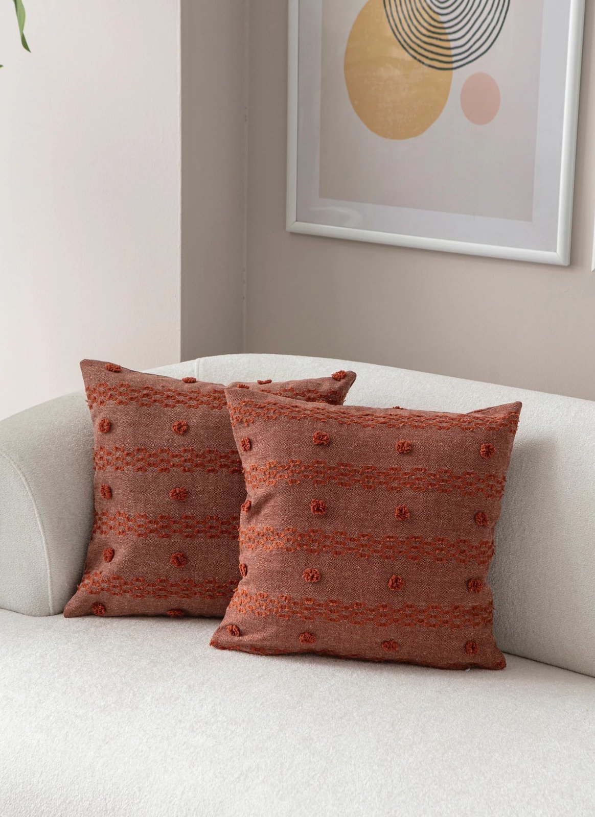 Set mbulesash për jastëk (2 copë), Evila Originals, Tuffet, ngjyrë e kuqe qeramike v5