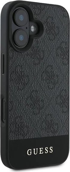 Mbështjellës Guess 4G Bottom Stripe për iPhone 16 Plus 6.7", Gri Mbështjellës Guess 4G Bottom Stripe për iPhone 16 Plus 6.7", Gri