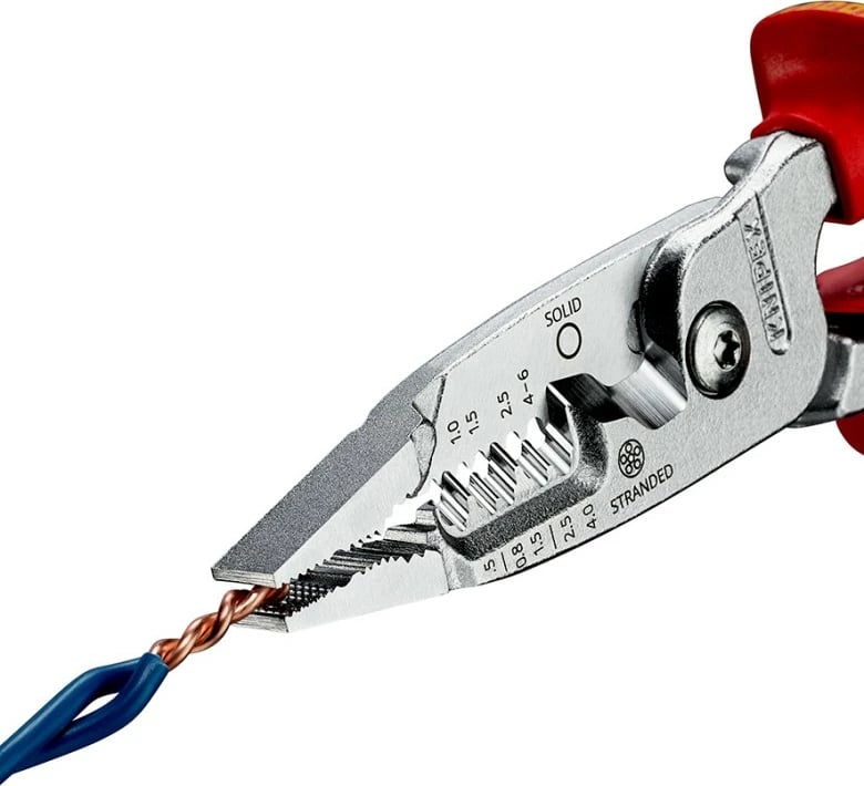 Mjet zhveshës telash Knipex 13 76 200 ME, 200mm, izolim mbrojtës, inox, kuq/verdhe