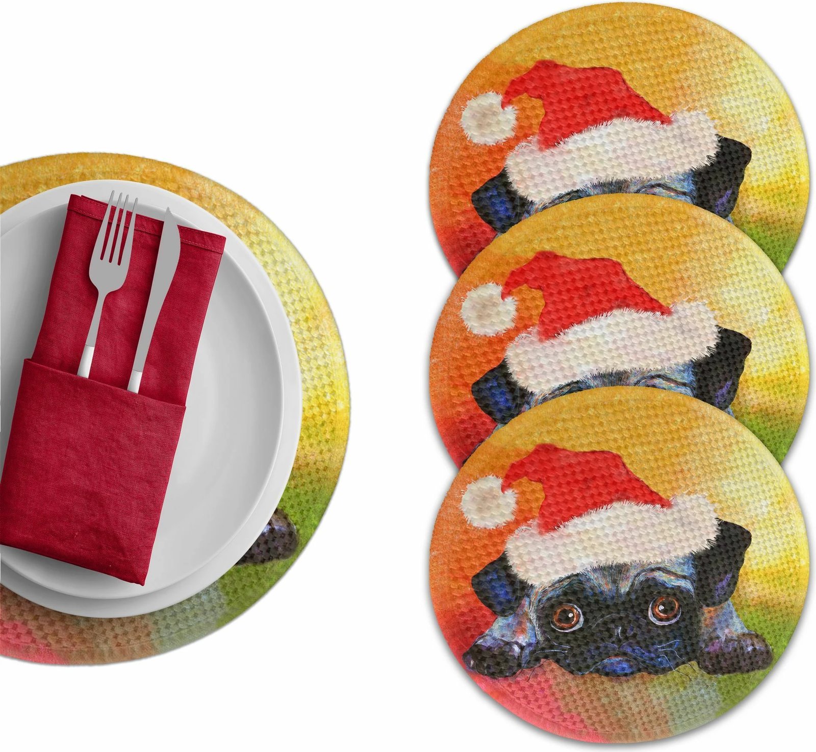 Set nënshtrues tavoline Hermia Concept, shumëngjyrësh, 4 copë, 37cm