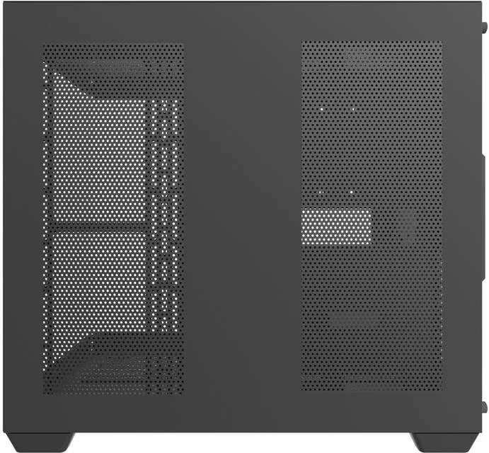 Kasë Darkflash C285P, mini tower, xham i temperuar, pa ventilatorë, e zezë