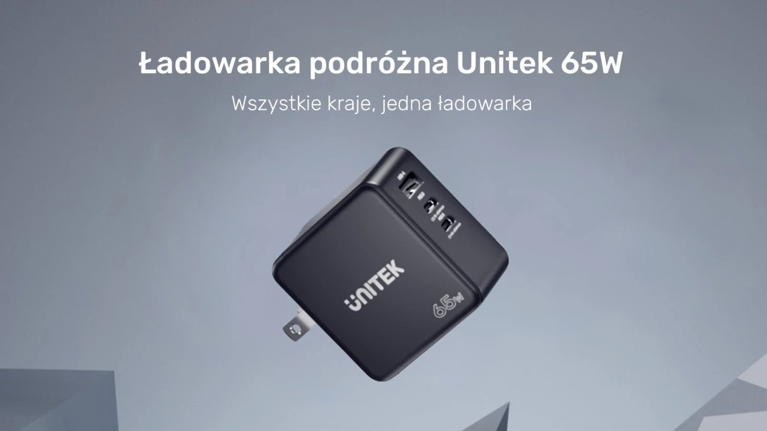 Karikues udhëtimi, Unitek GaN, PD 65W, me 3 porta, i zi Karikues udhëtimi, Unitek GaN, PD 65W, me 3 porta, i zi