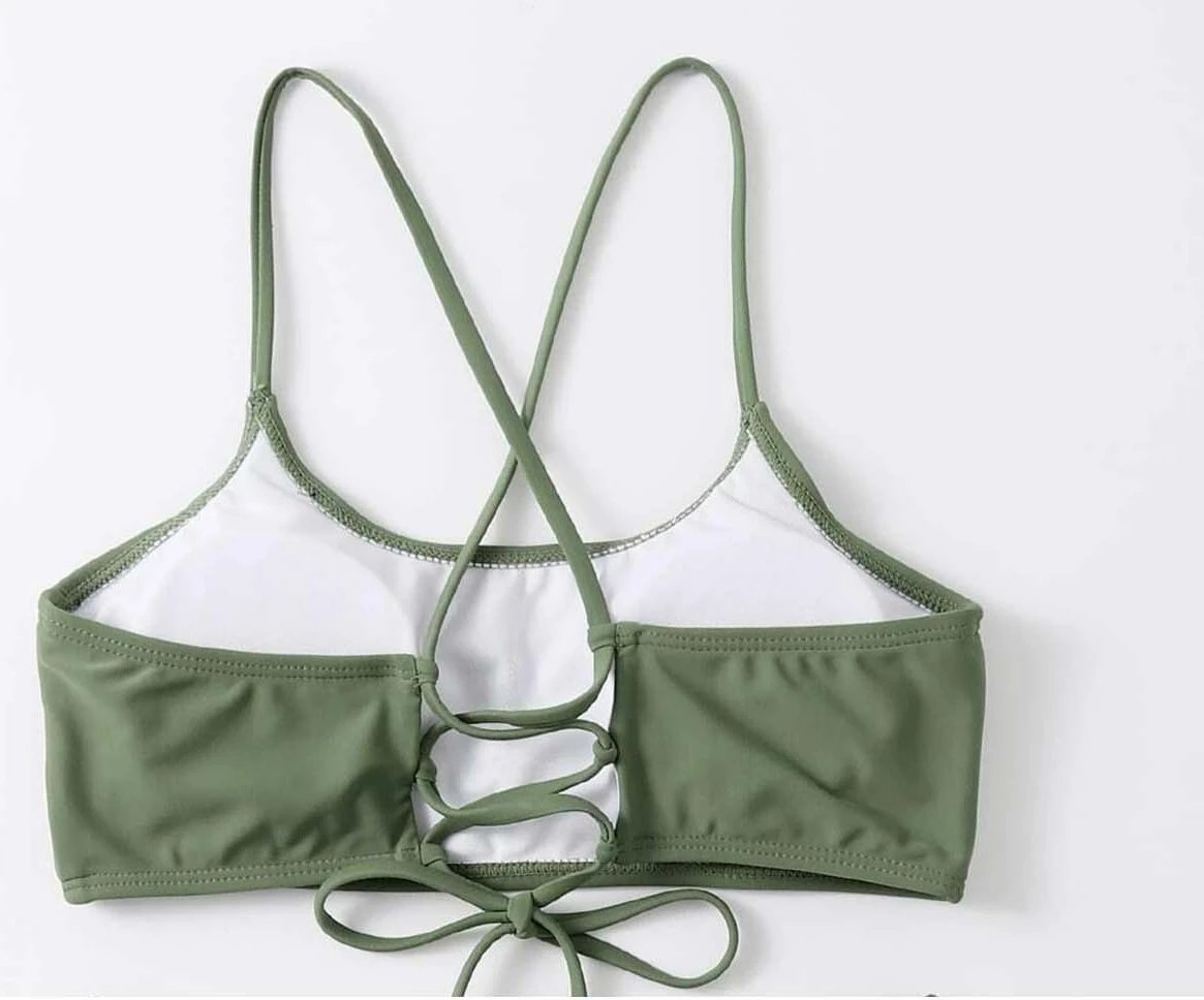 Top bikini ngjyrë e gjelbër Jumeon, MS42289