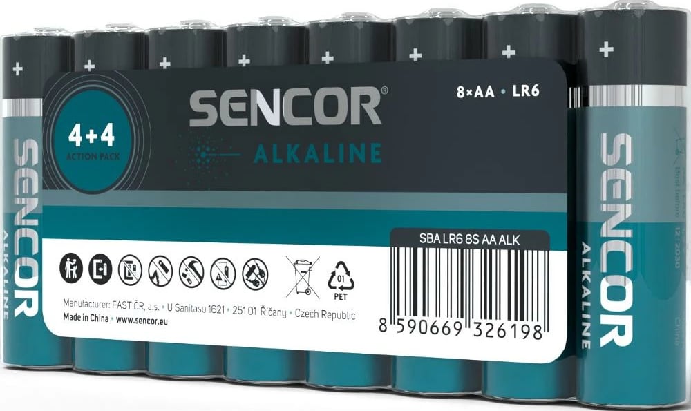 Bateri Sencor SBA LR6 8S AA Alk, 8 copë Bateri Sencor SBA LR6 8S AA Alk, 8 copë