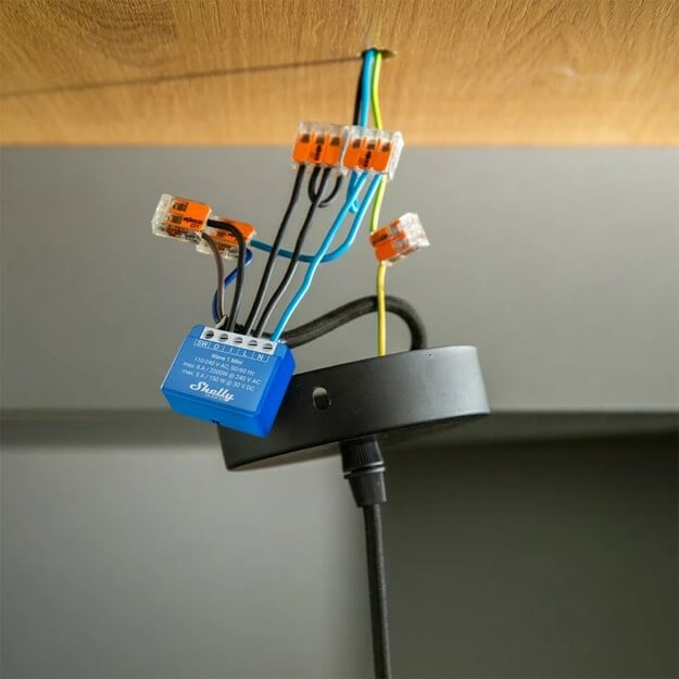 Smart switch Shelly Wave 1 Mini, wireless, plastikë, Blu