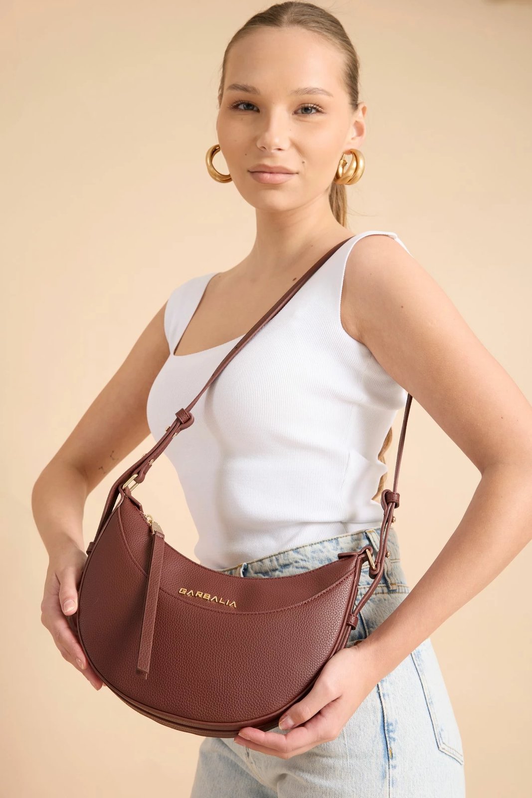 Çantë krahu Zoozie Bags, Santorini, ngjyrë burgundy
