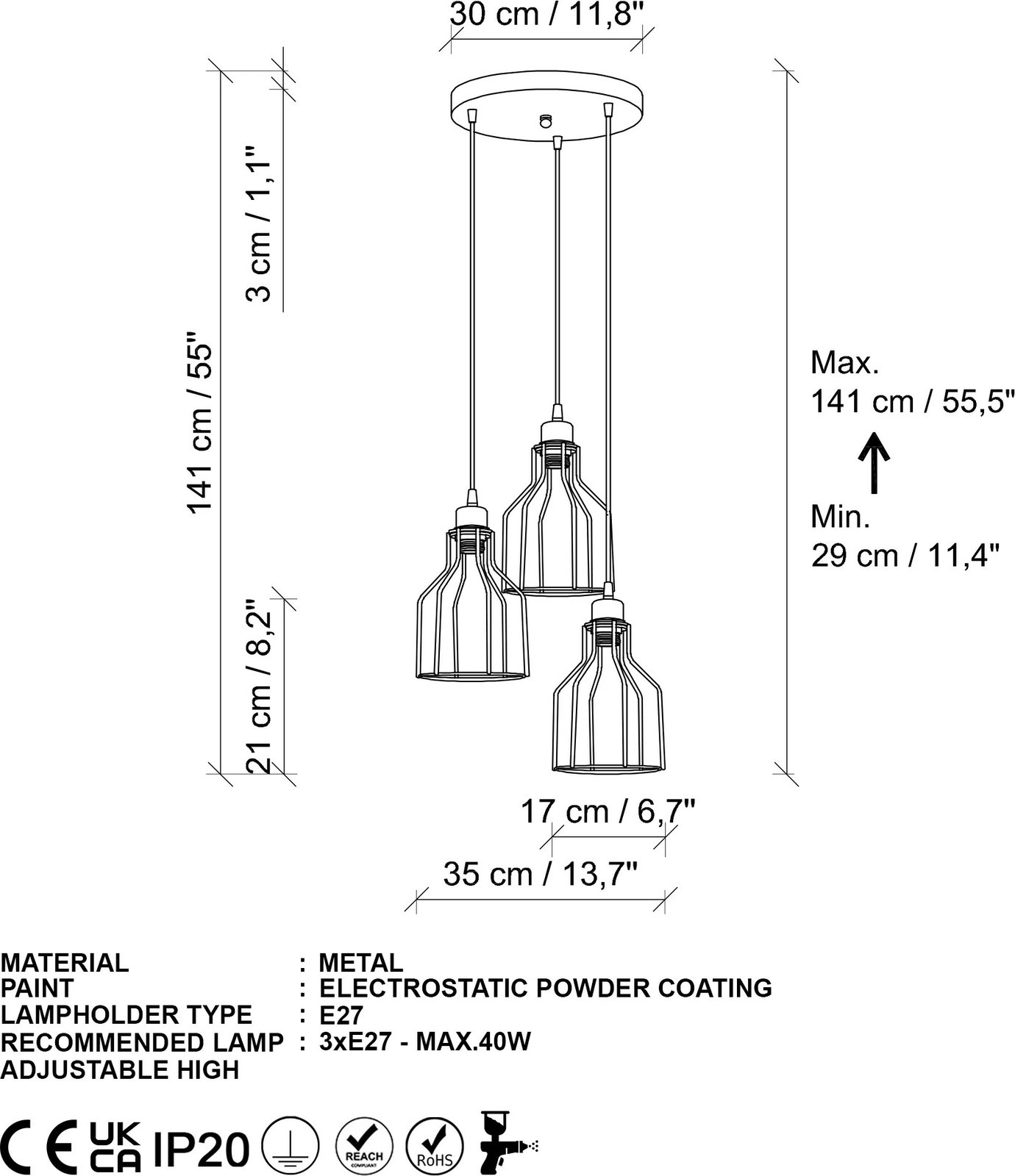 Llambë tavani Opviq, ngjyrë ari, Kofı - N-1095-1